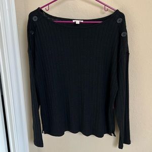 NWT riley & rae wide ribbed black sweater sz S